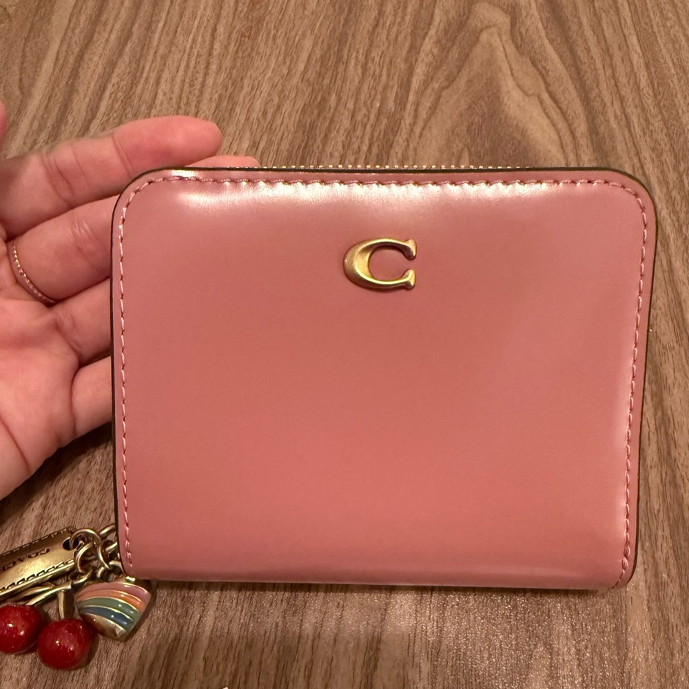 Coach Essential Billfold Wallet with Charms in color Peony